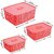 Selvel Storage Basket/Box with lid for Kitchen | Vegetables | Toys | Books | Office | Stationery | Utility | Cosmetics | Accessories | Closet | Wardrobe | Set of 3 (Pink)