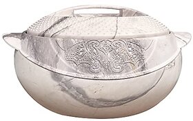 Selvel Premium Modern Insulated Stainless Steel Serving Casserole Double Walled Insulated Hot Pot Hot Box Hot Pot Serving Pot for Gift / Home / Diwali - 1400ml, (Marble Print, Medium)