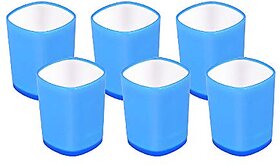 Selvel BPA-Free Assorted Party Glass  BPA Free Plastic Glass  ABS Poly Carbonate Glass, Set of 6, 280 ML (Blue)