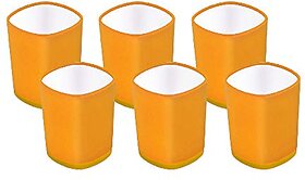 Selvel BPA-Free Assorted Party Glass  BPA Free Plastic Glass  ABS Poly Carbonate Glass, Set of 6, 280 ML (Orange)