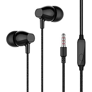                       Tunez Dhwani D40 Wired In Ear Earphones with Extra Bass, Passive Noise Cancellation (Black)                                              