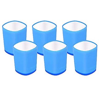                       Selvel BPA-Free Assorted Party Glass  BPA Free Plastic Glass  ABS Poly Carbonate Glass, Set of 6, 280 ML (Blue)                                              