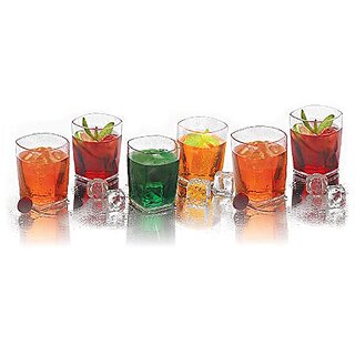                       SELVEL Giving shape to life! Multi Purpose Unbreakable Polypropylene ABS Poly Carbonate BPA-free Plastic Glass - 310 ml, Set of 6 (Transparent)                                              