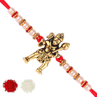                       Vighnaharta Jai Bajrang Bali Gold Plated Alloy Rakhi for Lovely Brother  [VFJ1138RKG ]                                              
