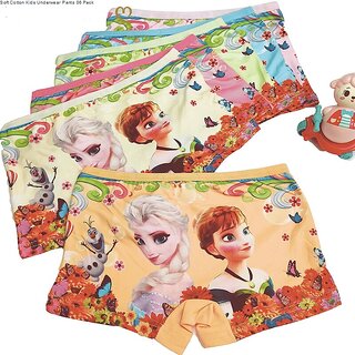Girls Kids Pure Cotton Cartoon Printed Inner Underwear Panty Bloomers Combo Pack of 5