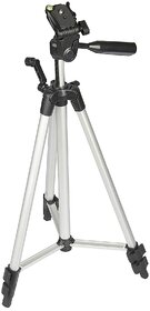 Tripod 330A Aluminium Adjustable Portable and Foldable Tripod Stand Mobile Clip and Camera Holder with Bag