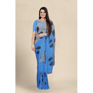                       SVB Saree Women's  Georgette Printed saree With Blouse                                              