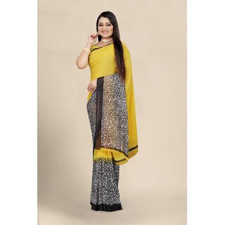                       SVB Saree Women's  Georgette Printed saree With Blouse                                              