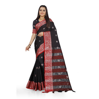                       SVB Saree Blue Colour Cotton Embellished Saree                                              