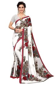 SVB Saree  Red Colour Georgette Floral Printed Saree