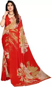 SVB Saree Red Colour Georgette Saree