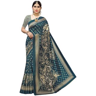                       SVB Saree Green Colour Art Silk Printed Saree                                              