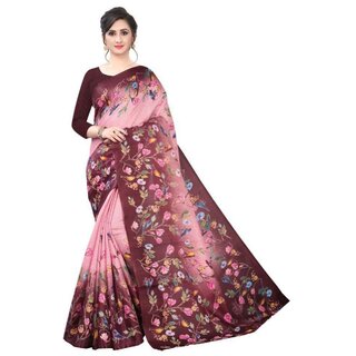                       SVB Saree Maroon Colour Art Silk Printed Saree                                              