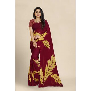                       SVB Saree Women's  Georgette Printed saree With Blouse                                              