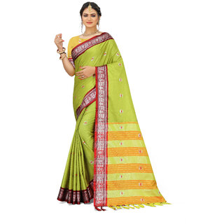                       SVB Saree Yellow Colour Cotton Embellished Saree                                              
