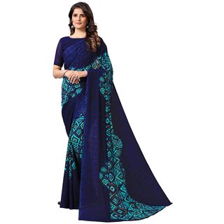                       SVB Saree Blue Colour Georgette Printed Saree                                              