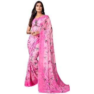                       SVB Saree Pink Colour Georgette Printed Saree                                              