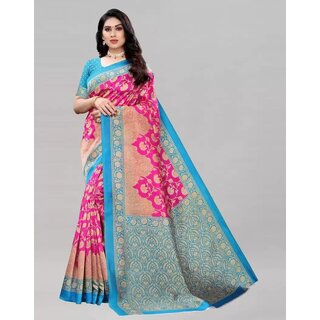                       SVB Saree Pink And Light Blue Colour  Printed Saree                                              
