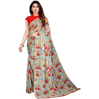                       SVB Saree Multicolor  Georgette  Floral Printed Saree                                              