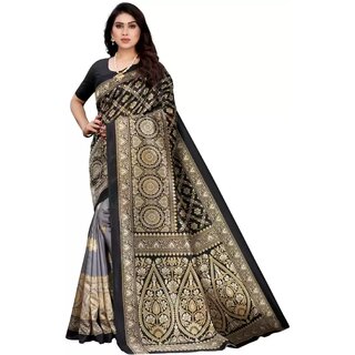                       SVB Saree Black Colour Art Silk Printed Saree                                              
