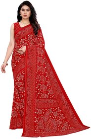 SVB Saree Red Colour Bandhej Print Georgette  Saree