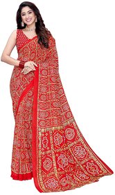 SVB Saree Red Colour Bandhej Print Georgette  Saree