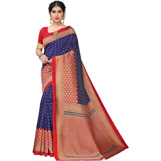                       SVB Saree Blue Colour Art Silk Printed Saree                                              