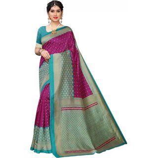                       SVB Saree Maroon Colour Art Silk Printed Saree                                              