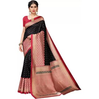                       SVB Saree Black Colour Art Silk Printed Saree                                              