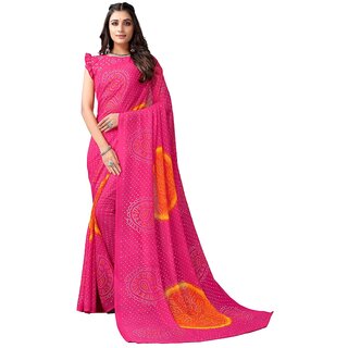                       SVB Saree Pink Colour Georgette  Printed Saree                                              