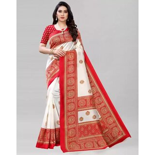                       SVB Saree Red Colour Art Silk Printed Saree                                              
