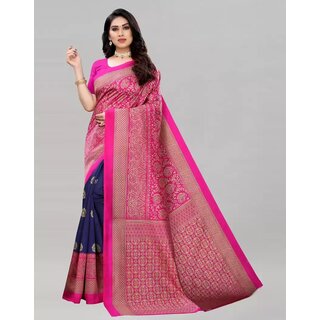                       SVB Saree Blue And Pink Art Silk Saree                                              