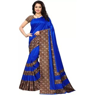                       SVB Saree Blue Colour Art Silk Printed Saree                                              