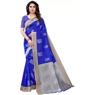                       SVB Saree Blue Colour Art Silk Printed Saree                                              