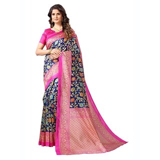                       SVB Saree Blue Colour Floral Printed Saree                                              