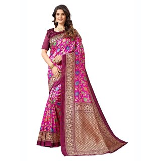                       SVB Saree Pink Colour Art Silk Printed Saree                                              