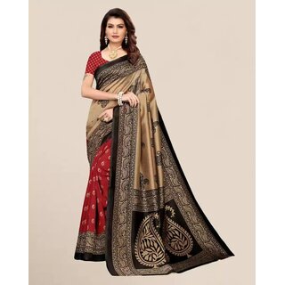                       SVB Multicolor Art Silk Saree With With Blouse                                              