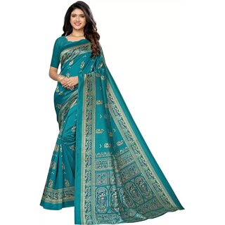                       SVB Saree Green  Colour Art Silk Saree                                              