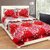 Premium Quality Red 3D Floral Double Bedsheets set