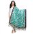 Meia Sarees Printed Khadi Silk  With Tessels Turquoise Coloured Casual Wear Women's Dupatta.