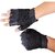 Shopy Black Leather Gym Gloves - Free Size