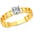 Vighnaharta Classic Heart Solitaire Cz Gold And Rhodium Plated Ring For Women And Girls