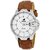 Espoir Round Dail Orange Leather StrapMens Quartz Watch For Men