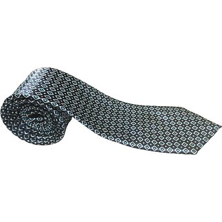 Lemixa Dotted Silver Navy Colored Necktie For Men