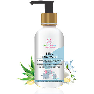                       Being mama 3 in 1 baby wash with aloe vera and lavender oil  paraben free  phthalate free (100g)                                              