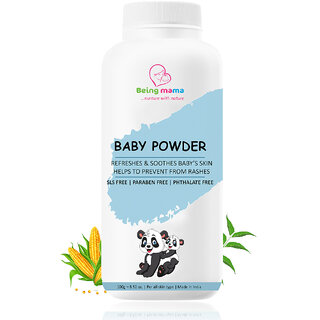 Being mama baby powder with corn starch  sls free  paraben free  phthalate free (100g)