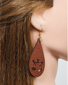 Divian Zodiac Sign PU Leather Earrings For Women  Girls (The Libra)
