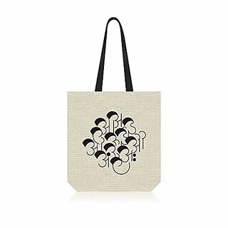                       Aksharyogi Calligraphy Reusable Tote Bags100 Organic Cotton Grocery BagEco-Friendly Multi-Purpose BagSturdy Canvas Bag Pack of 1                                              