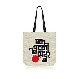                       Aksharyogi Calligraphy Canvas Tote Bag (pack of 1) Multi-purpose Sturdy Canvas Bag                                              
