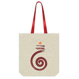                       Aksharyogi Calligraphy Canvas Tote Bag Multi-purpose Sturdy Eco-Friendly Pack of 1                                              